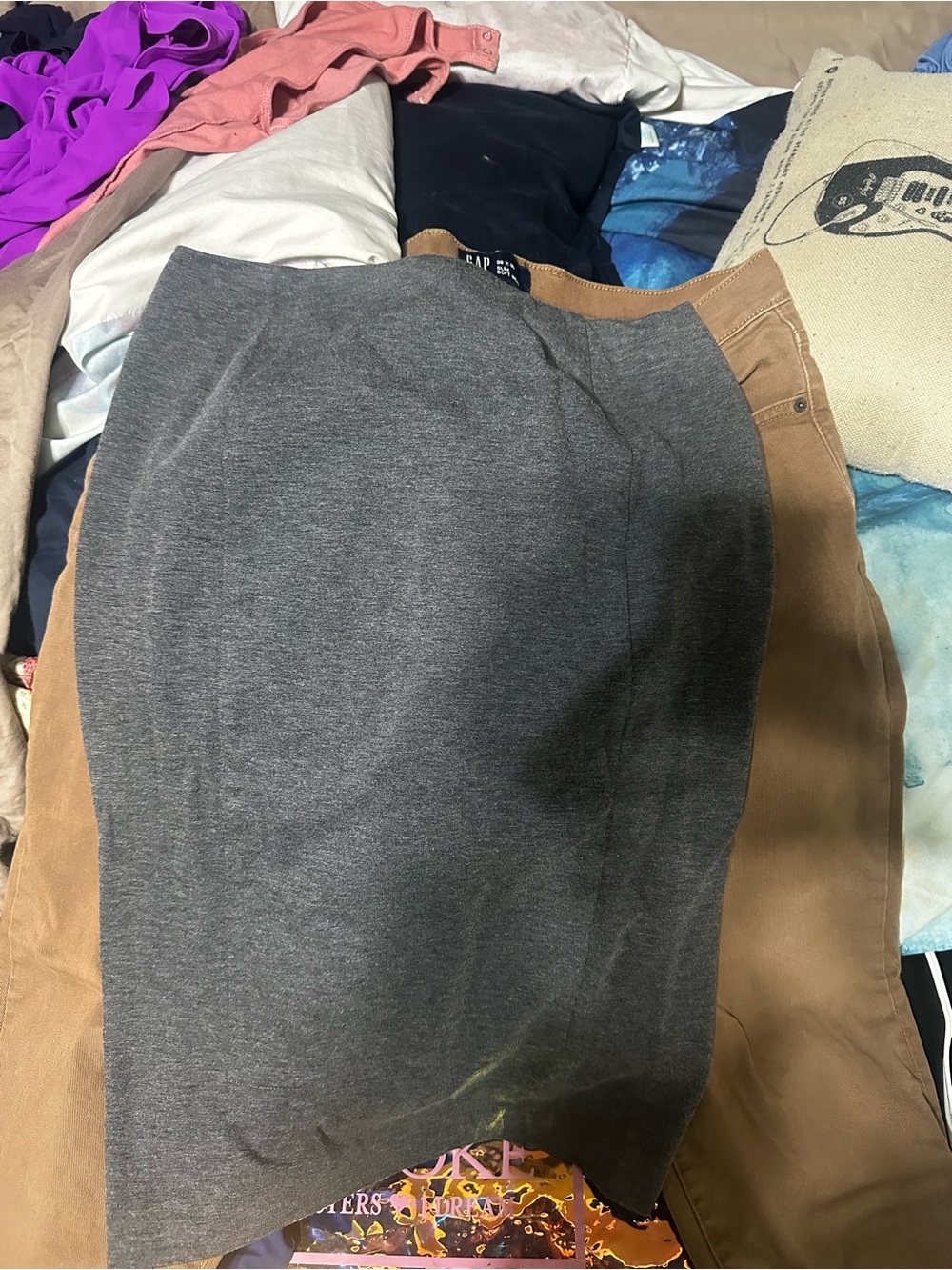 CAbi Charcoal Gray Pencil Skirt